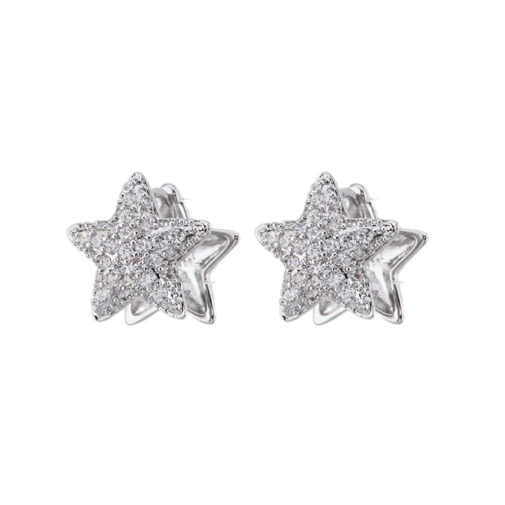 Sparkling Star Sterling Silver Earrings